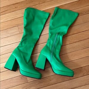 Nasty Gal Vibrant Green Heeled Boots